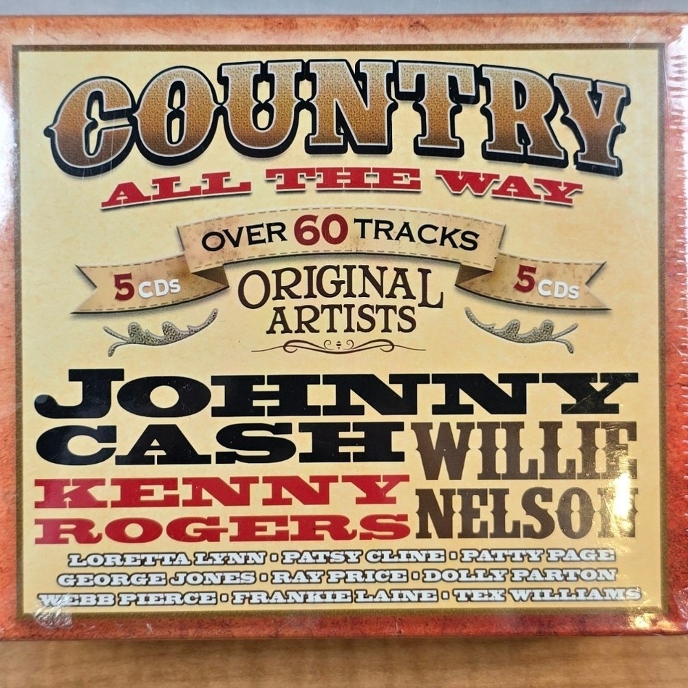 Country All the Way 5 Music CDs Over 60 Tracks Cash Rogers Nelson Lynn Cline New